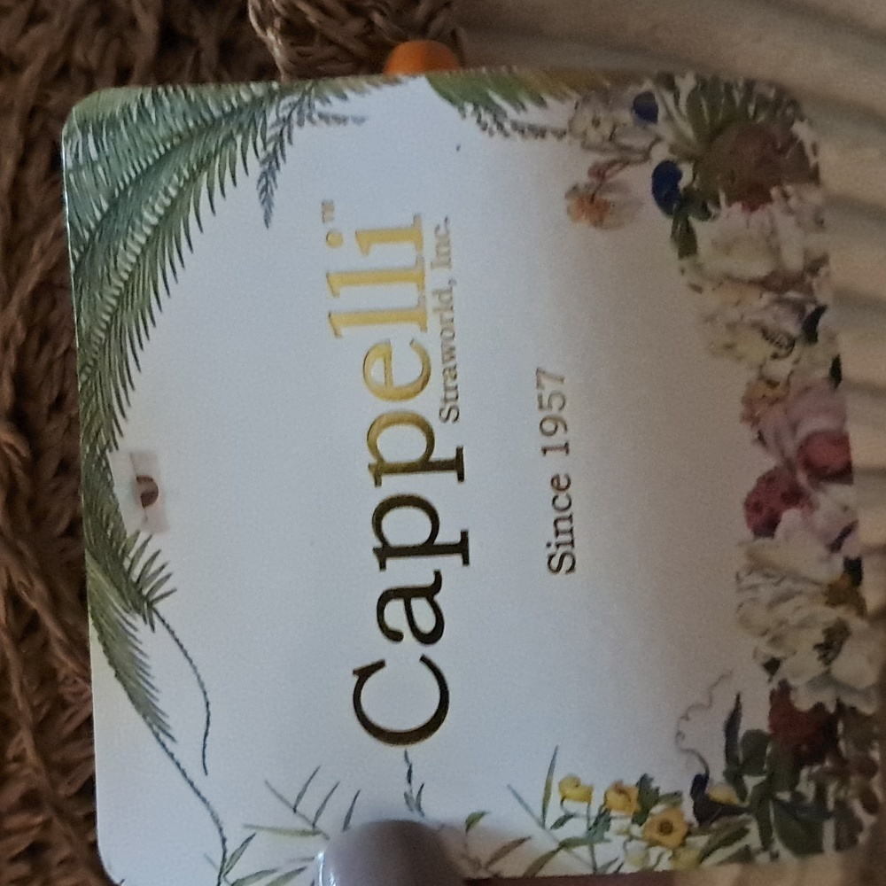 Capelli of New York Women Embellished Floppy Straw Woven Sun Raffia Hat Packable - Picture 6 of 7